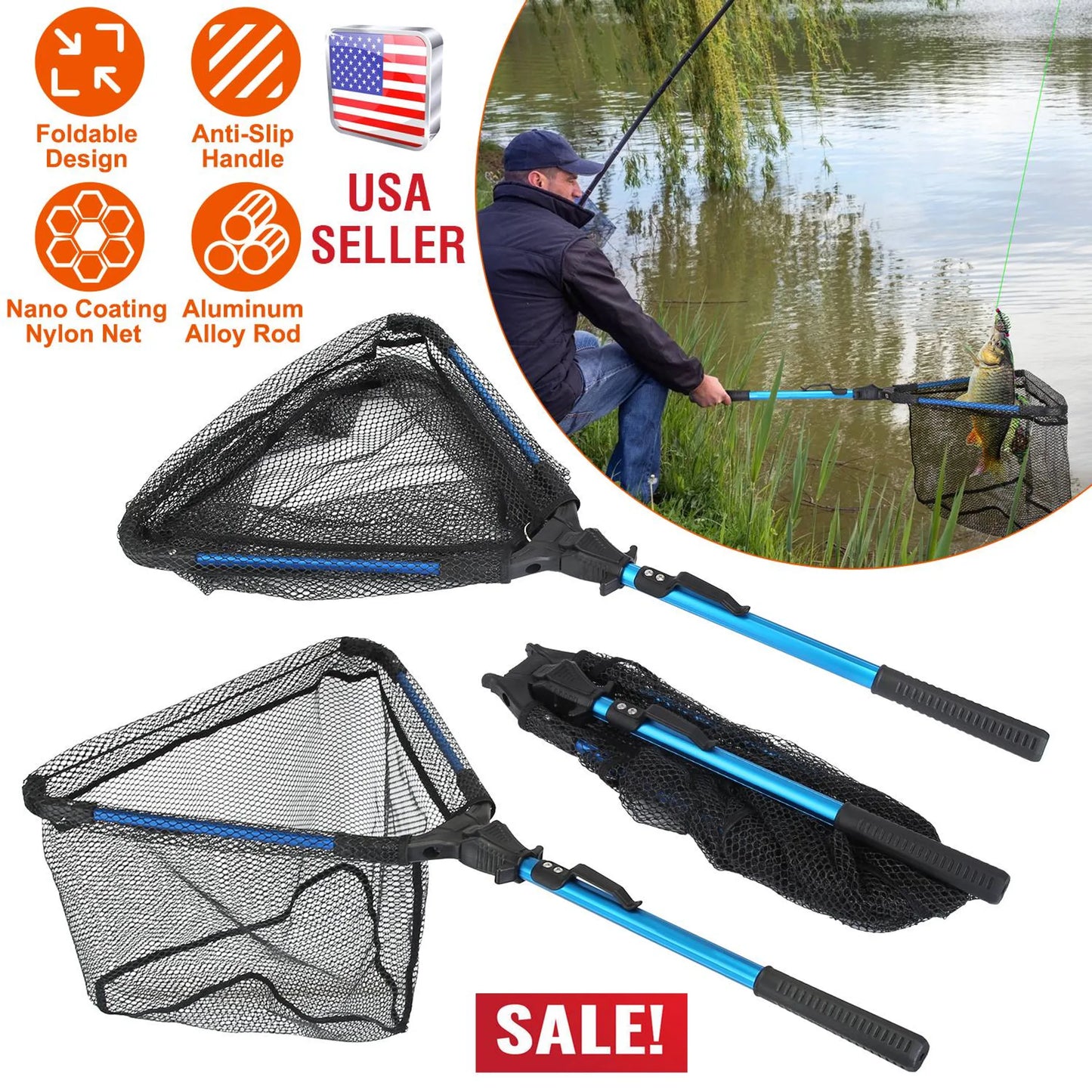 Rottco Foldable Fishing Net