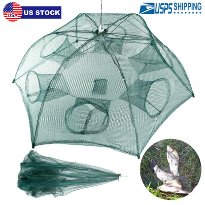 Rottco Fishing Trap Net Portable Folded Fishing Bait Trap