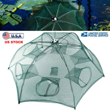 Rottco Fishing Trap Net Portable Folded Fishing Bait Trap