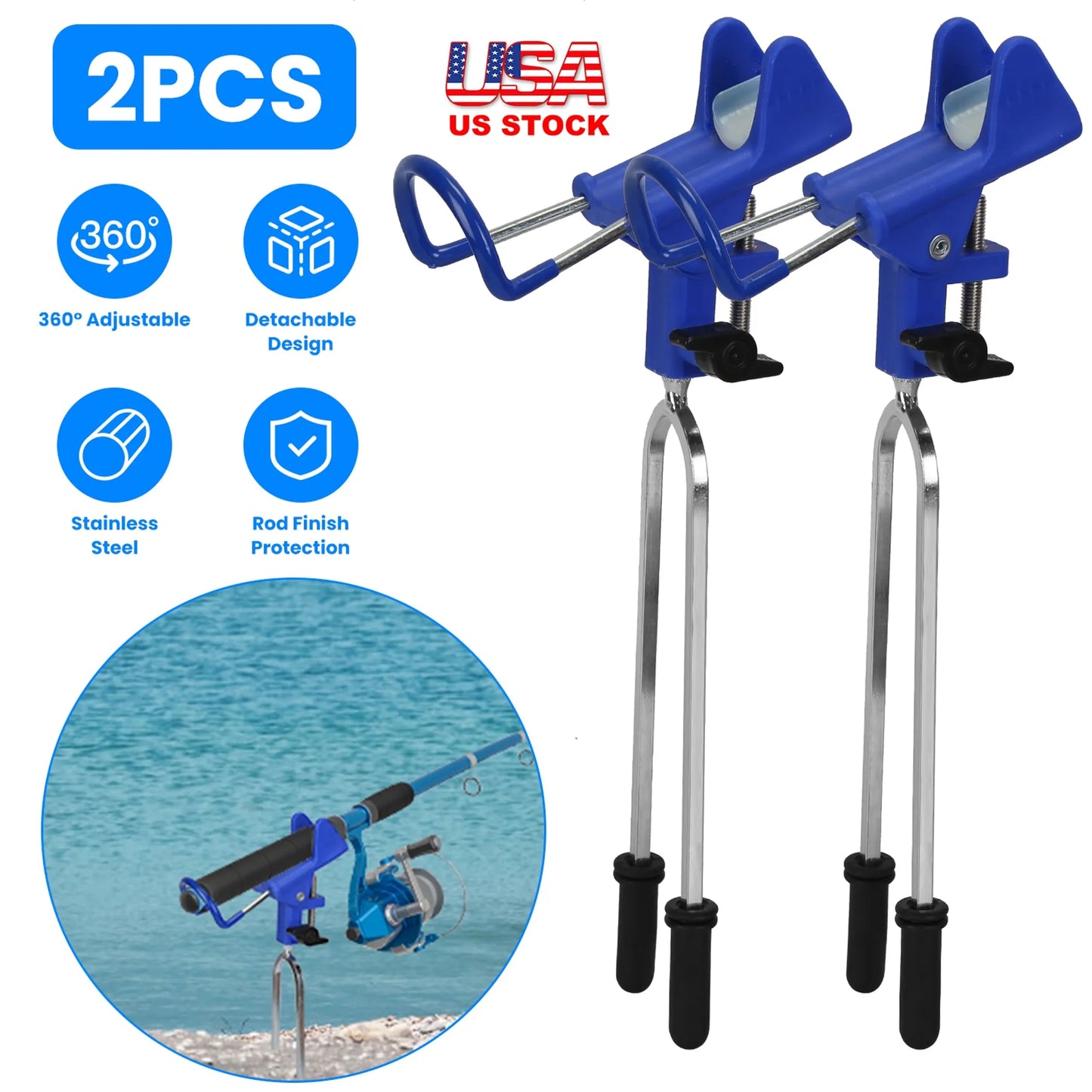 Rottco 2Pcs Fishing Rod Holders