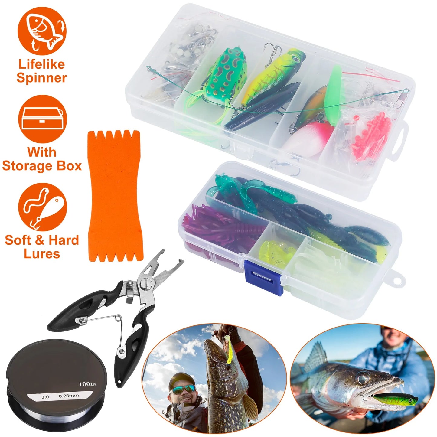 Rottco 383Pcs Fishing Lures Tackle Box