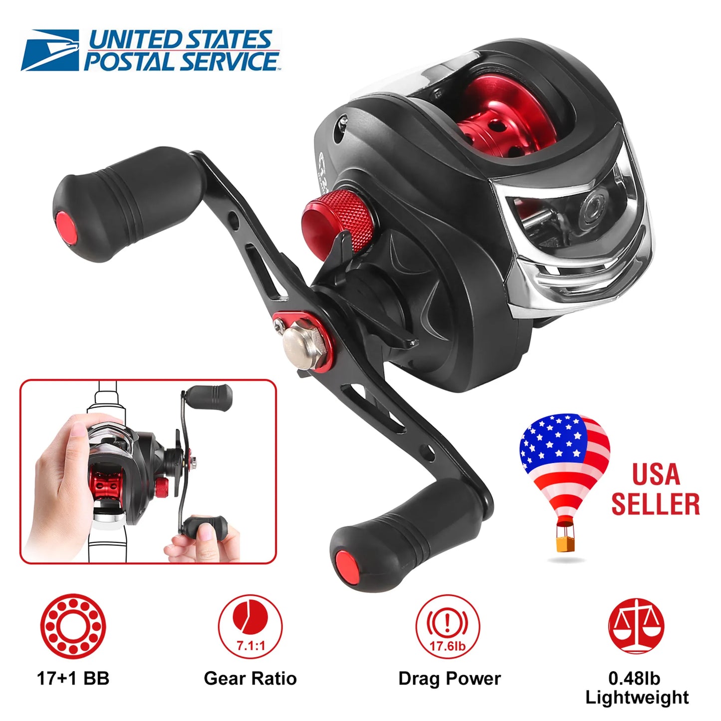 Rottco Baitcasting Fishing Reel 17.5lbs Max