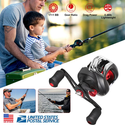 Rottco Baitcasting Fishing Reel 17.5lbs Max